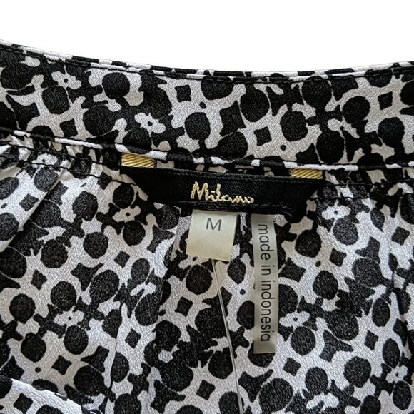 NWT Milano Black/White Blouse, M - Picture 5 of 6